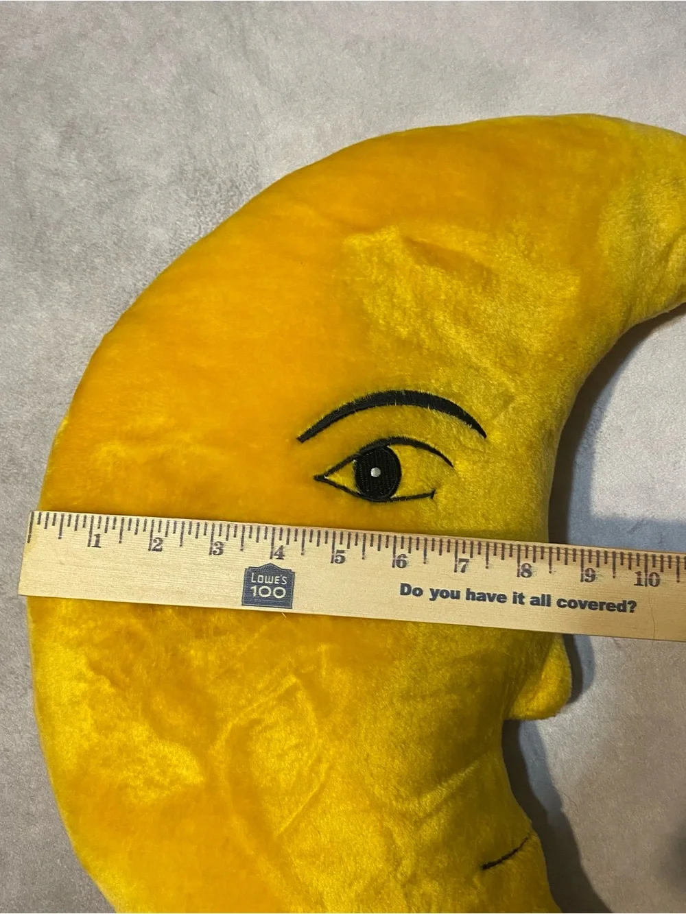 VTG 90s Salamander Graphix Crescent Moon Wall Plush Pillow Yellow Celestial Face